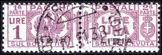 Libya 1927-39 1l violet parcel post pair fine used.