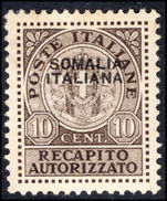 Somalia 1939 Concessional Letter Post overprint at top unmounted mint.