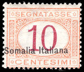 Somalia 1920 10c Magenta and Orange Postage Due unmounted mint.