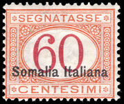 Somalia 1920 60c Magenta and Orange Postage Due unmounted mint.