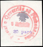 Albania 1913 handstamped 20pa red and grey lightly mounted mint.