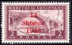 Albania 1943 Shtator 2f lake fine used.
