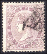 Spain 1867 20c de e slate-lilac fine used.