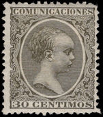 Spain 1889 30c olive-slate lightly mounted mint.