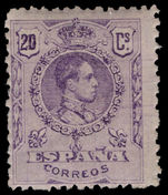Spain 1921 20c violet comb fine and fresh mint lightly hinged.