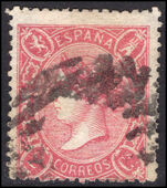 Spain 1865 2c carmine fine used.