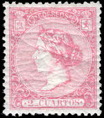 Spain 1866 2c rose fine lightly mounted mint.