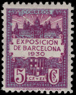 Spain 1930 5c Barcelona violet and blue lightly mounted mint.