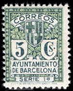 Spain 1932-35 5c Barcelona series 1a lightly mounted mint.