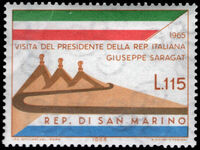San Marino 1965 Visit of President Saragat of Italy unmounted mint.