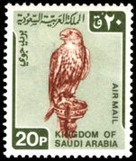 Saudi Arabia 1968-72 20p Saker Falcon air unmounted mint.