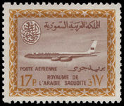 Saudi Arabia 1966-75 17p Boeing 720B lightly mounted mint.
