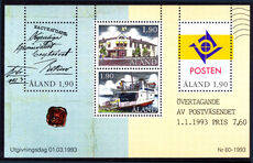 Aland 1993 Postal Autonomy ouvenir sheet unmounted mint.