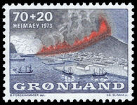Greenland 1973 Aid for Victims of Heimaey (Iceland) Eruption unmounted mint.