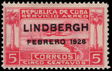 Cuba 1928 Lindburgh mounted mint.