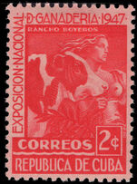 Cuba 1947 National Cattle Show mounted mint.