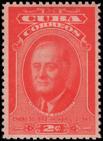 Cuba 1947 Roosevelt mounted mint.