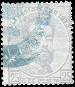 Cuba 1873 25c pearl grey fine used.