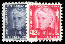 Cuba 1954 Birth Centenary of Maria Dolz unounted mint.