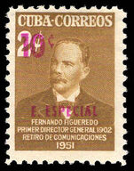 Cuba 1952 Express provisional lightly mounted mint.