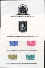Haiti 1942 Our Lady of Perpetual Succour imperf (one or two minor hinge thins) souvenir sheet set mounted mint.