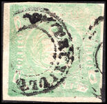 Peru 1868 1d blue-green fine used.