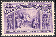 USA 1893 6c violet Columbus lightly mounted mint.
