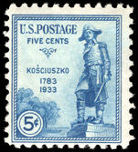 USA 1933 150th Anniversary of Naturalisation of Kosciuszko lightly mounted mint.