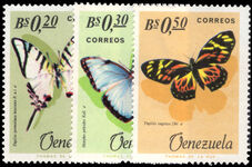 Venezuela 1966 Butterflies postage set unmounted mint.