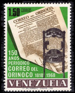 Venezuela 1968 150th Anniversary of Newspaper Correo del Orinoco unmounted mint.