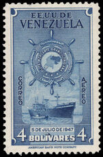 Venezuela 1948-50 4b blue ABNC unmounted mint.