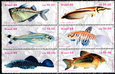 Brazil 1988 Freshwater Fish unmounted mint.