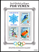 Yemen Democratic Rep. 1984 Olympic Winners souvenir sheet unmounted mint.