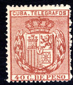 Cuba 1894 40c reddish brown telegraph unmounted mint.