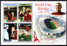 Gibraltar 2002 World Cup Football souvenir sheet unmounted mint.
