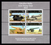 Gibraltar 2010 100 Ton Gun souvenir sheet fine used.