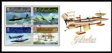 Gibraltar 2010 Aviation Centenaries souvenir sheet fine used.