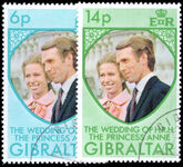Gibraltar 1973 Royal Wedding fine used.