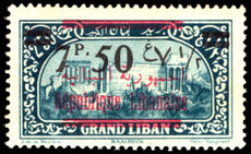Lebanon 1928 (May-Dec) 7p50 on 2p50 light blue lightly mounted mint.