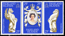 Falkland Islands 1978 25th Anniv of Coronation strip unmounted mint.