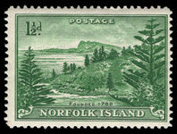 Norfolk Island 1947-59 1 d emerald lightly mounted mint.