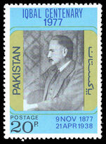 Pakistan 1974 Birth Centenary (1977) of Dr. Iqbal (1st issue)  unmounted mint.