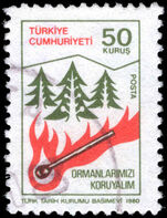Turkey 1980 Forest Conservation fine used.