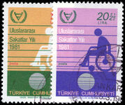 Turkey 1981 Inernational Year of the Disabled fine used.