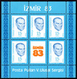 Turkey 1983 Izmir 83 souvenir sheet unmounted mint.