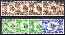 New Caledonia 1945 provisional set unmounted mint.