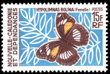 New Caledonia 1967-68 15f Hypolimnas Bolina (female) unmounted mint.