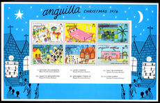 Anguilla 1976 Christmas. Children's Paintings souvenir sheet unmounted mint.