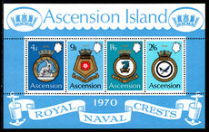 Ascension 1970 Royal Navy Crests (2nd series) souvenir sheet unmounted mint.