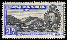 Ascension 1938-53 4d black and ultramarine perf 13& souvenir sheet unmounted mint.189; lightly mounted mint.